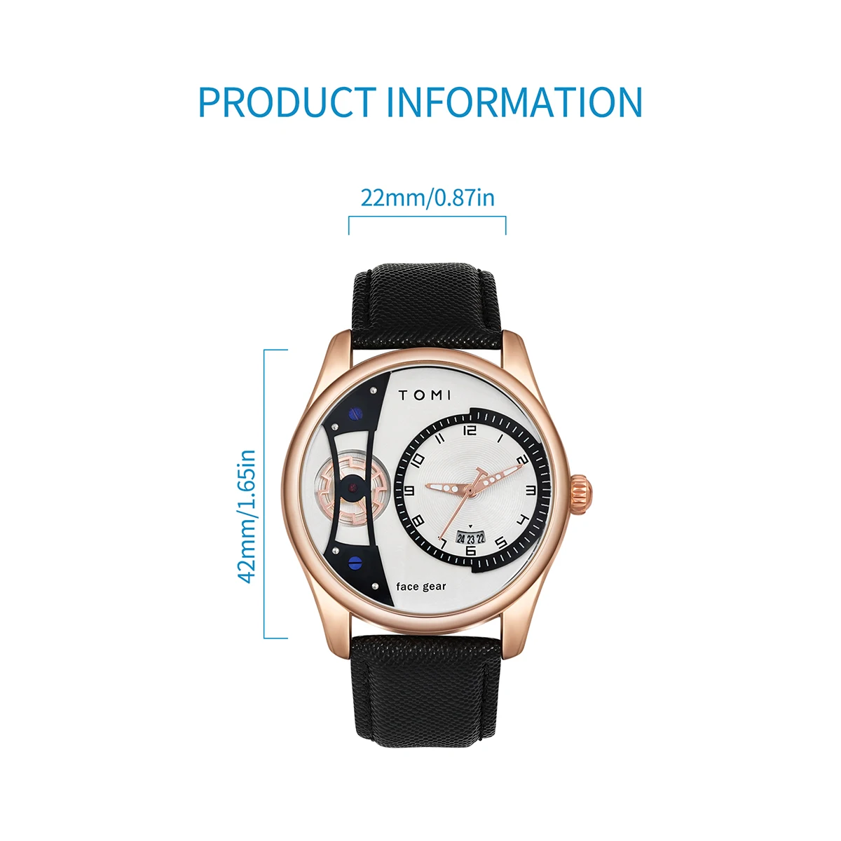 TOMI-Conjunto de caja de regalo para hombre, reloj de cuarzo minimalista de negocios, reloj desmontable de doble correa versátil de lujo, regalo de Festival