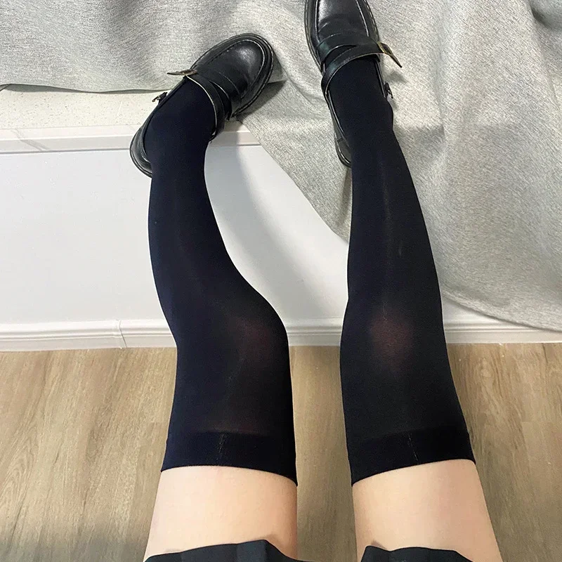 1/2 pares de calcetines largos por encima de la rodilla para mujer, calcetines sexys de nailon hasta la pantorrilla, medias altas hasta el muslo, leggings, medias de cosplay JK Lolita.