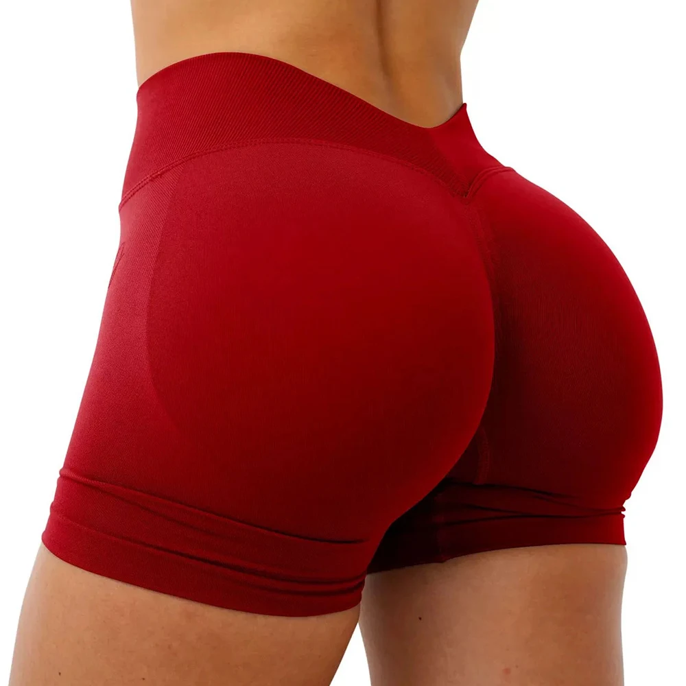 Shorts Deportivos para Mujer, Shorts de Yoga Sin Costuras, Ropa de Yoga para Entrenamiento Físico, Leggings Cortos con Efecto Levanta Glúteos, Shorts Deportivos con Cintura en V