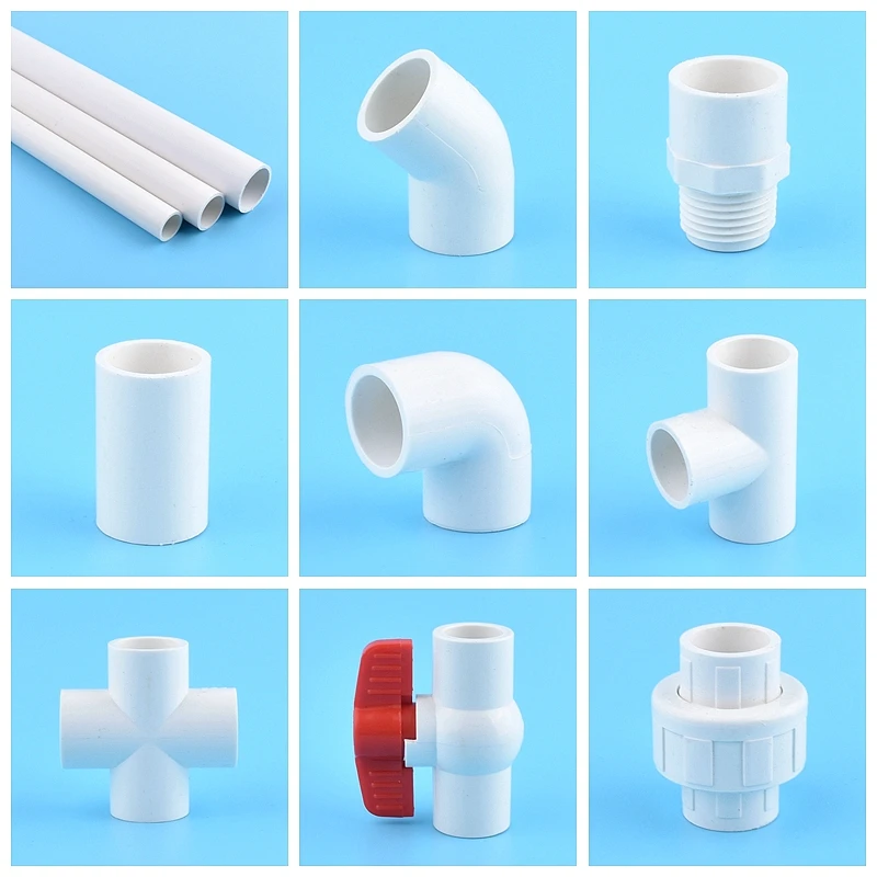Conector de Tubería de PVC 20~50mm Blanco para Riego de Jardín, Conexión Directa, Codo, Unión, Abrazadera de Tubería, Junta Cruzada, Válvula de Bola para Acuario