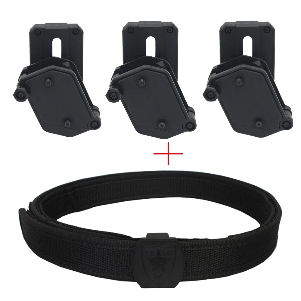 Cinturón VULPO IPSC y juego de bolsa para revistas de velocidad izquierda y derecha, cinturón de tiro de competición Airsoft y bolsa magnética de rotación multiángulo