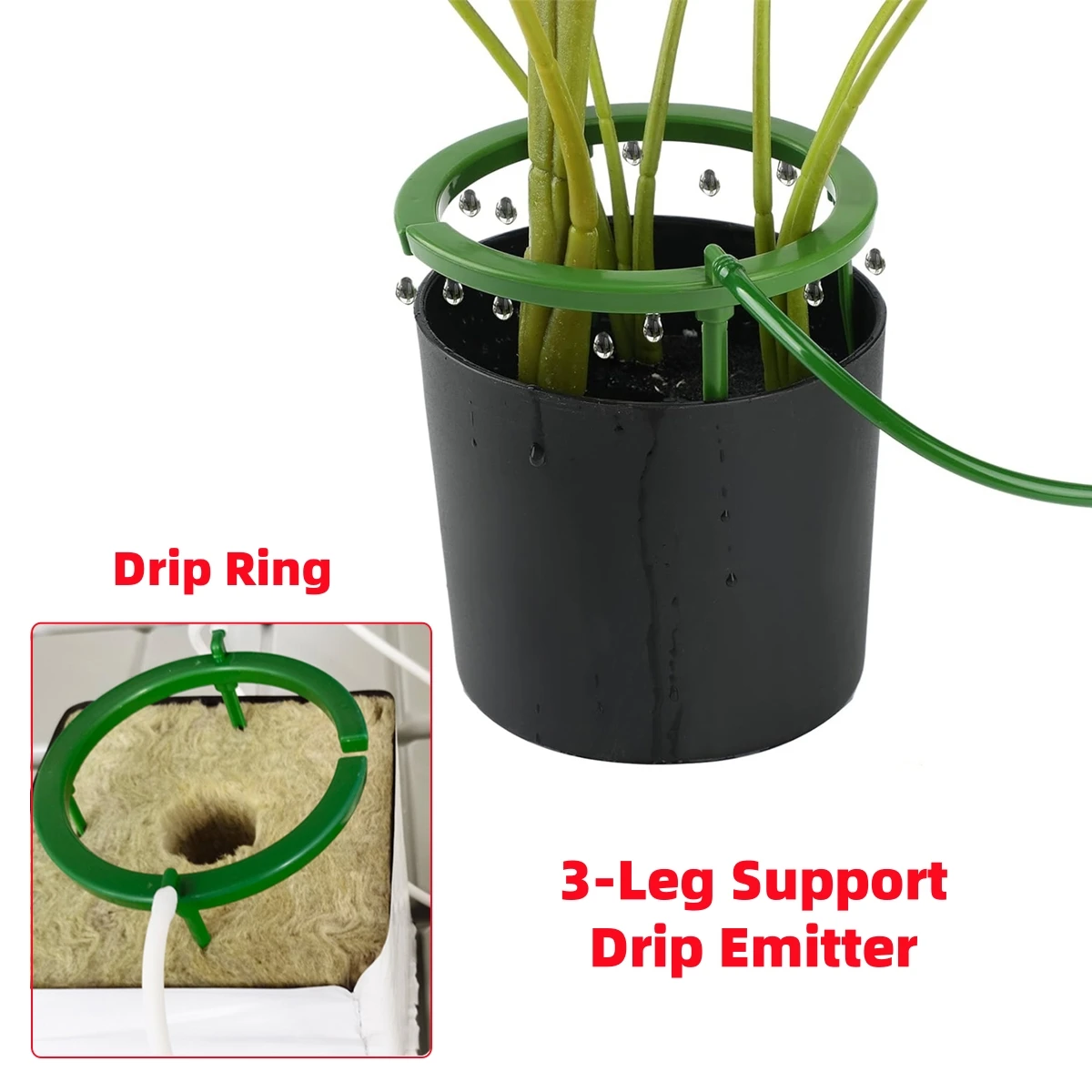 Soporte de 3 patas emisor de goteo 5 "(127mm) anillo de goteo manguera de 4/7mm sistema de riego de jardín riego de agua de lluvia planta flor vegetal 1 pieza