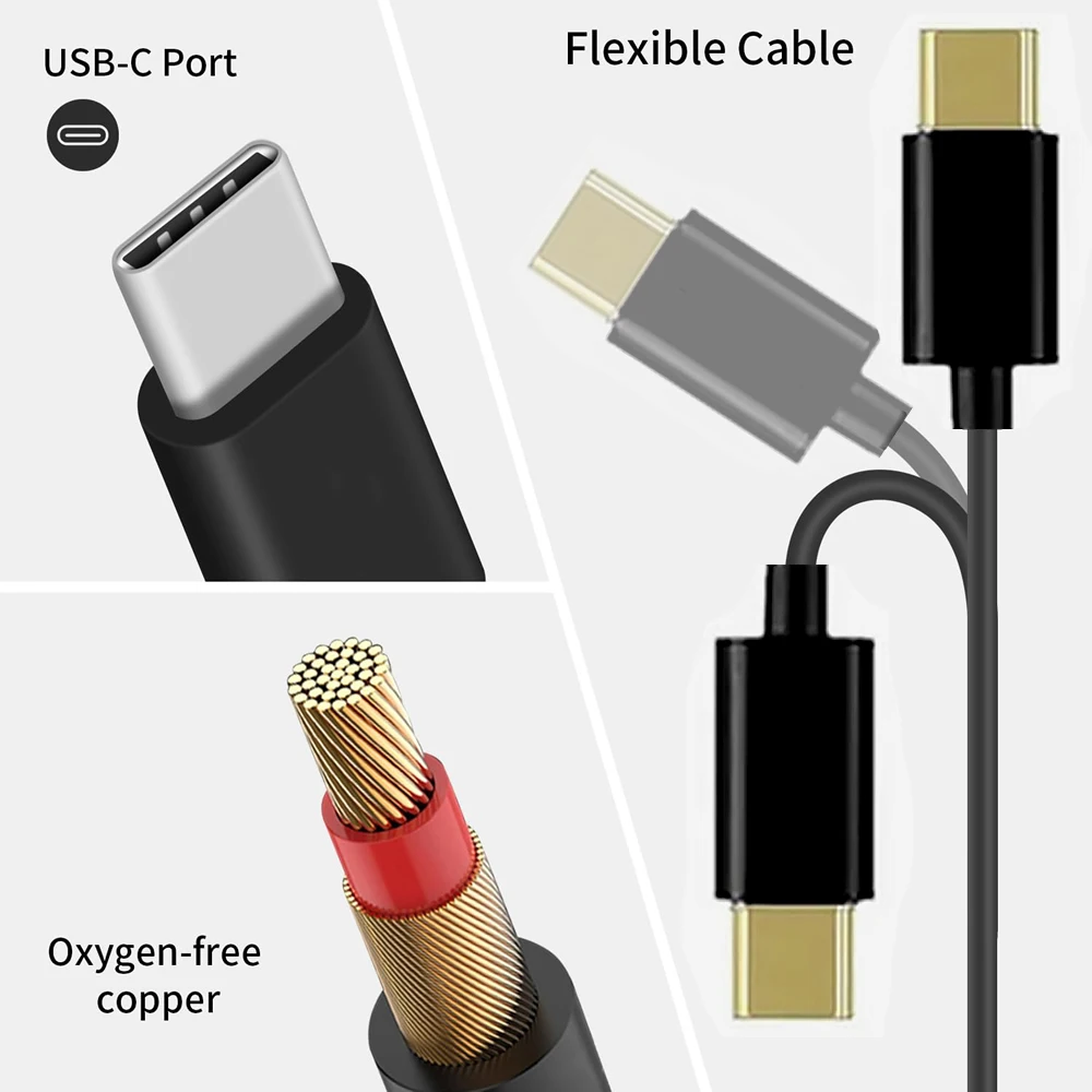 Cable divisor USB C Cable multi USB C a USB C 6 en 1 Cable cargador macho tipo C para tableta Android Samsung y dispositivo TypeC