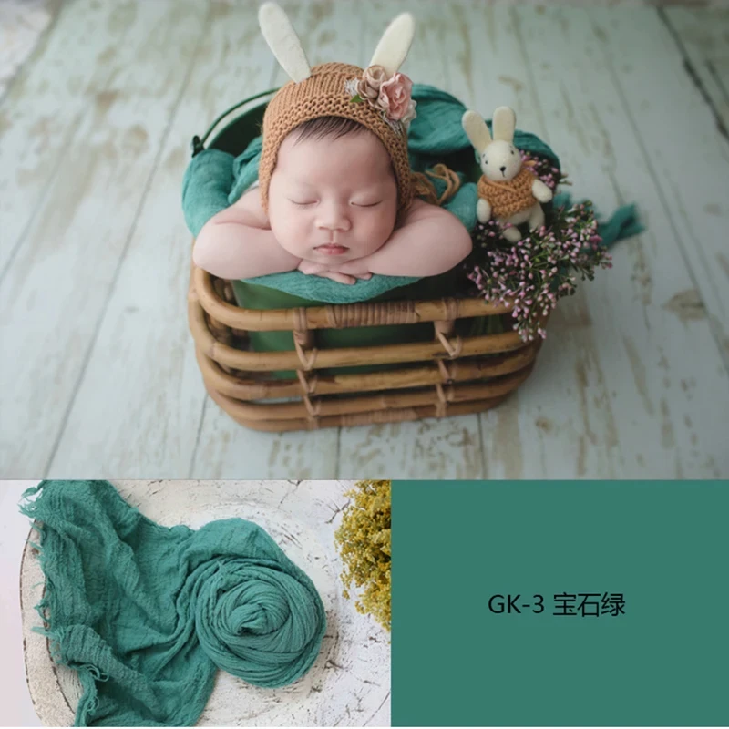 Seersucker-envoltura para fotografía de recién nacido, accesorios de gasa de algodón suave, manta envolvente para bebé, cesta de fotos para estudio infantil, accesorios de fondo