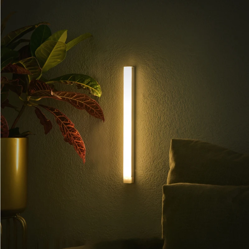 Luces LED nocturnas inalámbricas, luces con Sensor de movimiento, armario, cocina, luces nocturnas, Detector de dormitorio, armario de luz, escalera, retroiluminado