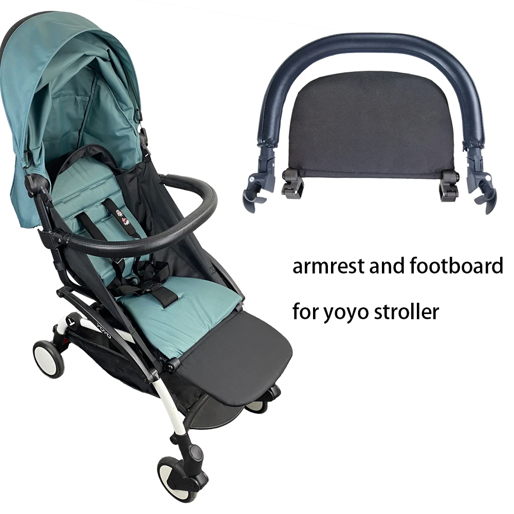 Estribo de cochecito de bebé y Material de tela de cuero, barra de mango, accesorios de cochecito para Babyyoya Babytime, parachoques para cochecito