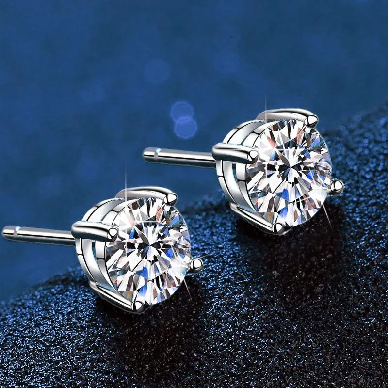 Pendientes de moissanita D VVS1 para mujer, pasan la prueba del diamante, con baño de platino S925 y 2 certificados.