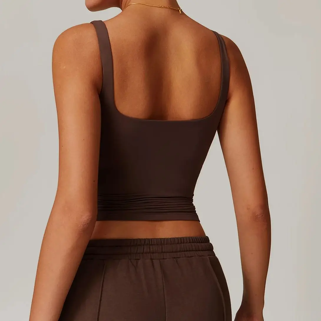 Chaleco de Yoga para mujer, Sujetador deportivo Sexy, camiseta para correr, camisetas de Yoga para Fitness, Top corto de entrenamiento, ropa interior deportiva elástica, Top de gimnasio de secado rápido
