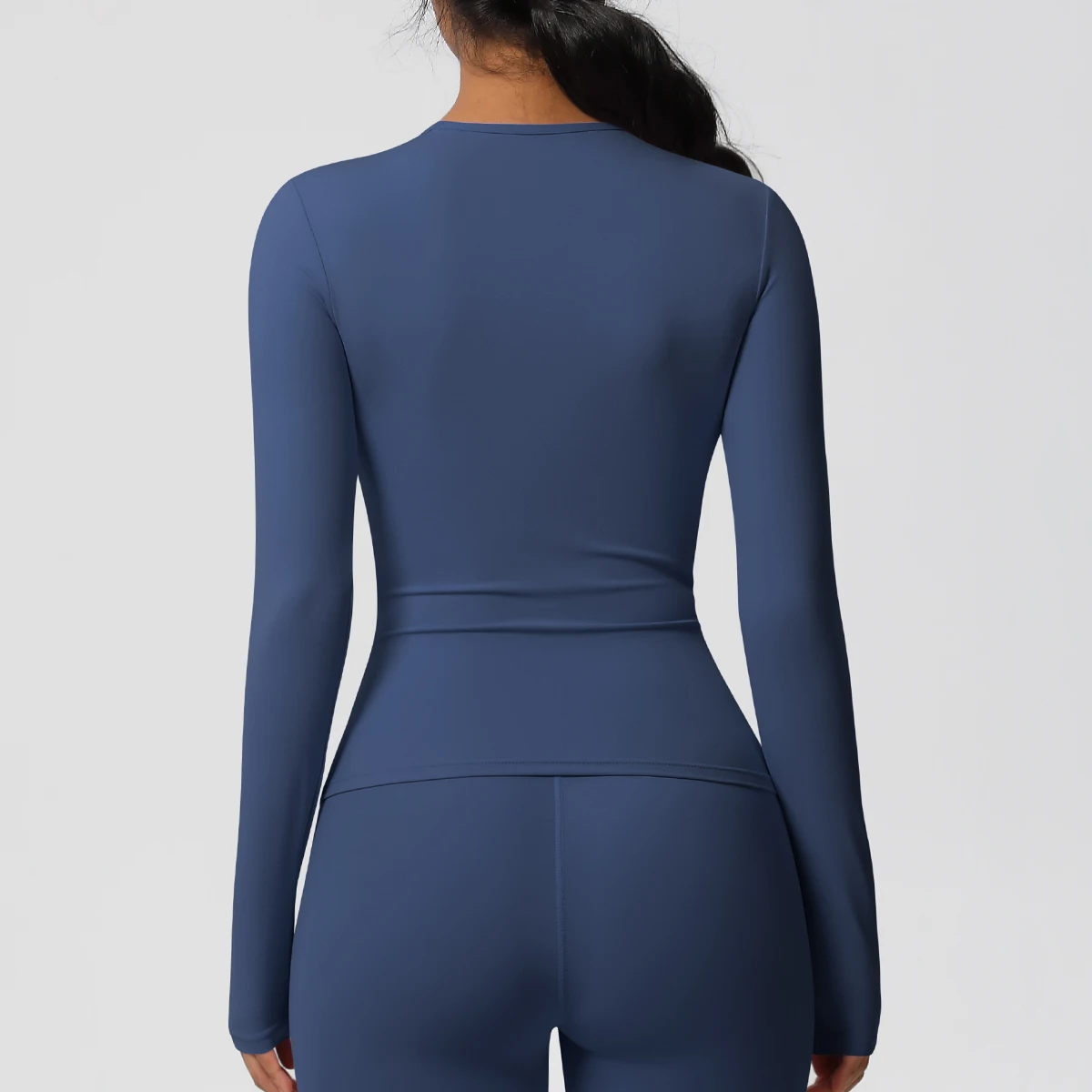 Top de entrenamiento de manga larga para gimnasio para mujer, Top informal para exteriores, Top de entrenamiento de ajuste seco, Top deportivo transpirable de alta elasticidad, Top deportivo de manga larga