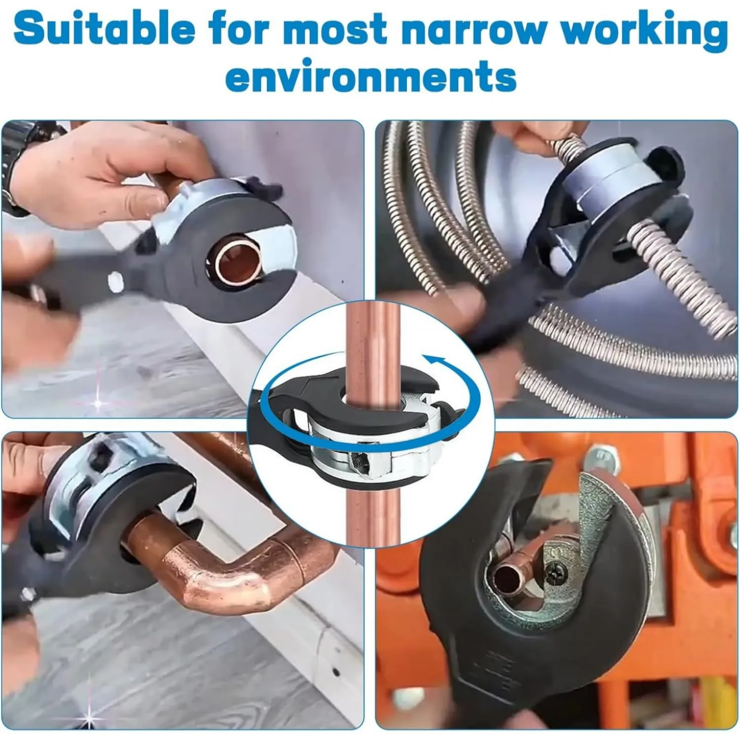 Cortador de Tubos con Mecanismo de Trinquete 6-23/8-29 mm, Cortador de Tuberías de Cobre 2 en 1 360 °   Cortador Compacto de Tubos para Espacios Reducidos, para Cobre, Metal y Plástico