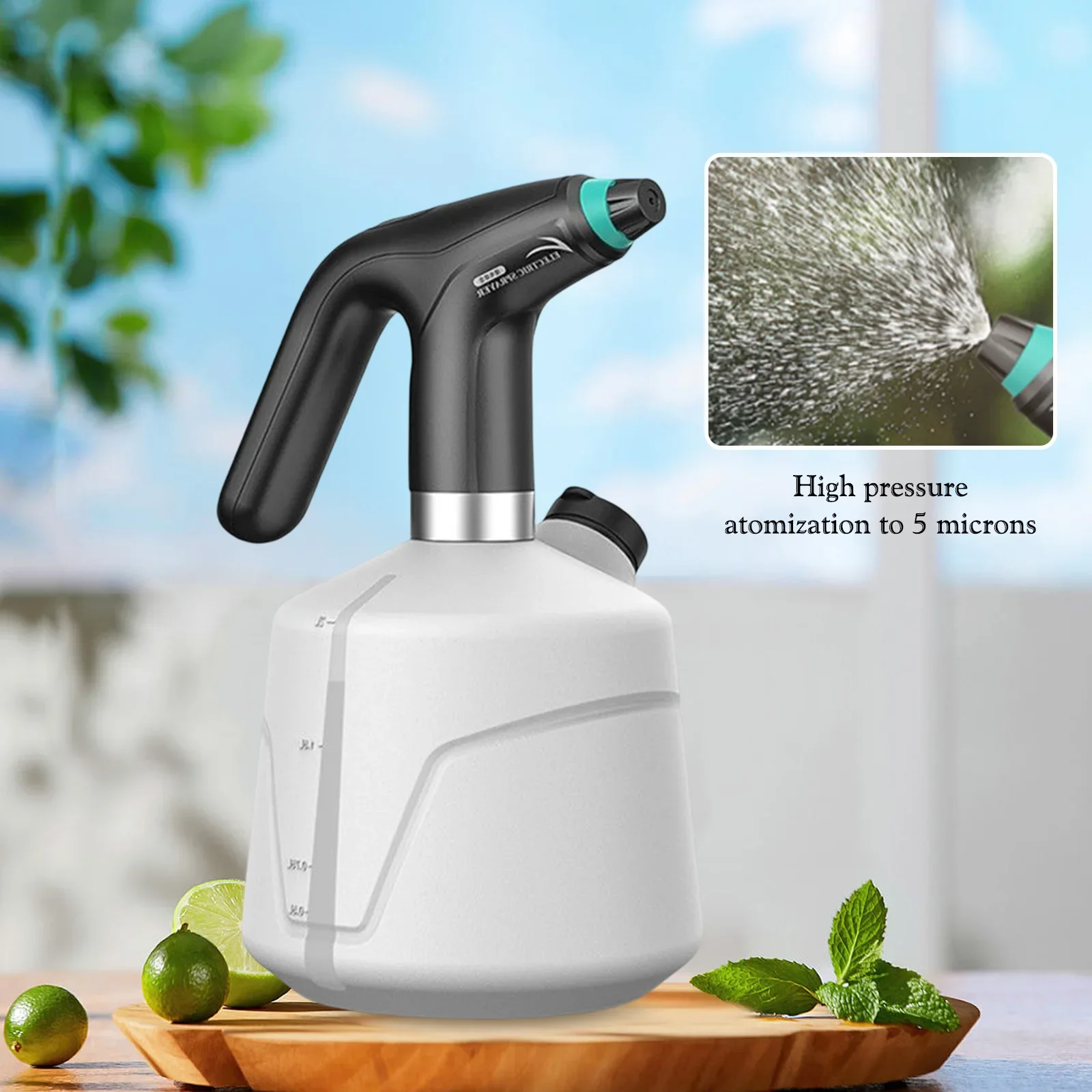 Botella de Spray eléctrica para plantas, rociadores automáticos de 0,9/1/1.5/2L, boquilla ajustable con carga USB de 2000mAh, herramienta de jardín