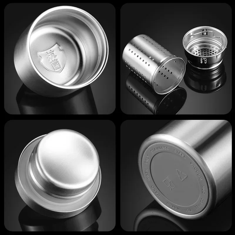 Vaso Termo térmico frío de gran capacidad, botella de agua para té y café con aislamiento de acero inoxidable, termo aislante, taza de viaje