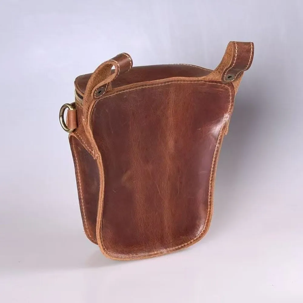 Retro Riñonera Multifuncional para Hombre, Impermeable, Ajustable, de Cuero, con Bolsillo para Teléfono, para Actividades al Aire Libre