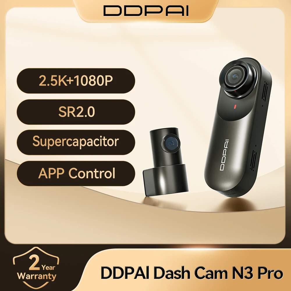 DDPAI Mola N3 Pro cámara de salpicadero cámara de conducción de vehículo Wifi conexión inteligente grabadora de coche 2,5 K cámara de salpicadero DVR de coche