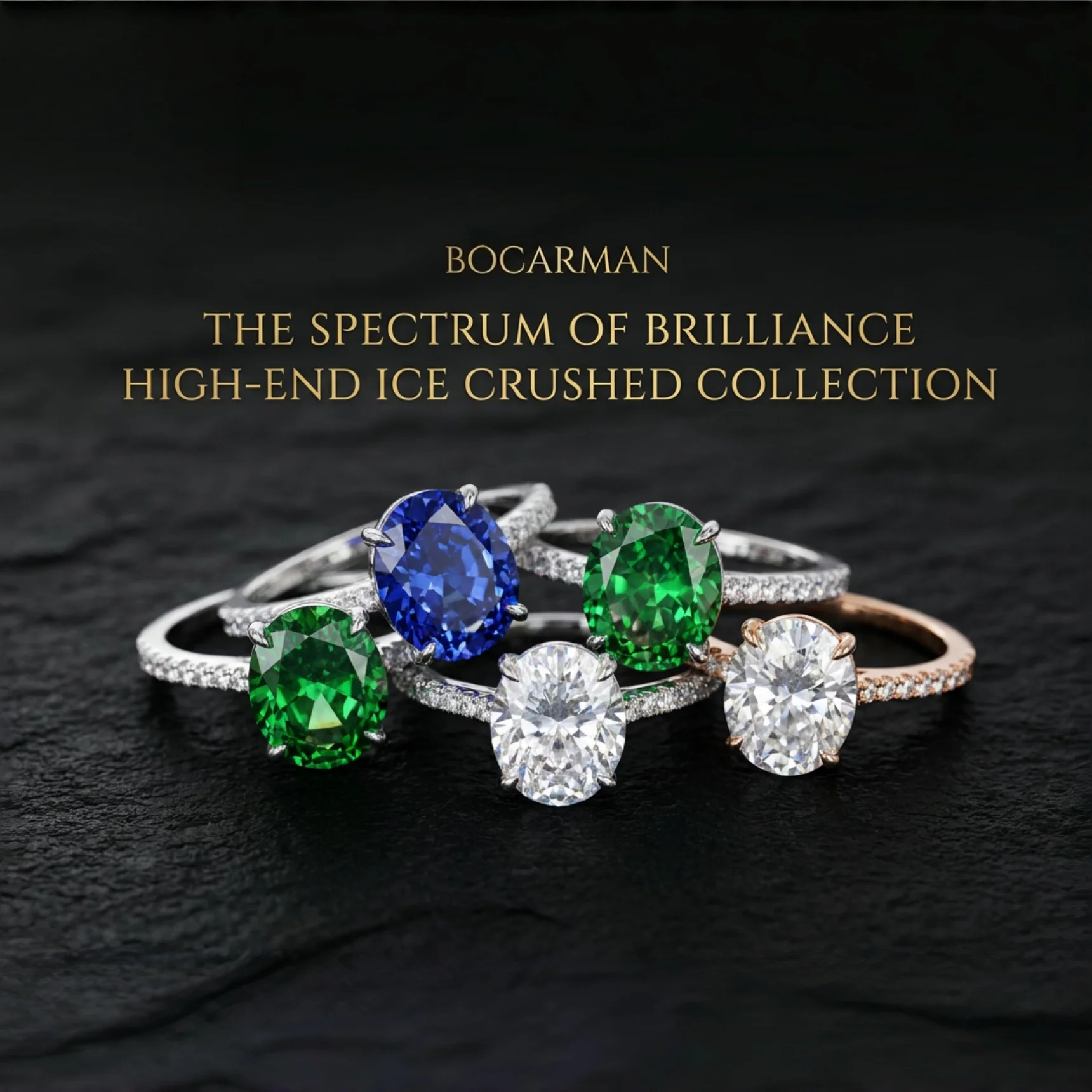 Anillo Exquisito Bocarman para Mujer, Plata S925, Verde Menta, Tanzanita Ovalada, Zirconia Corte Hielo, Diseño Radiante