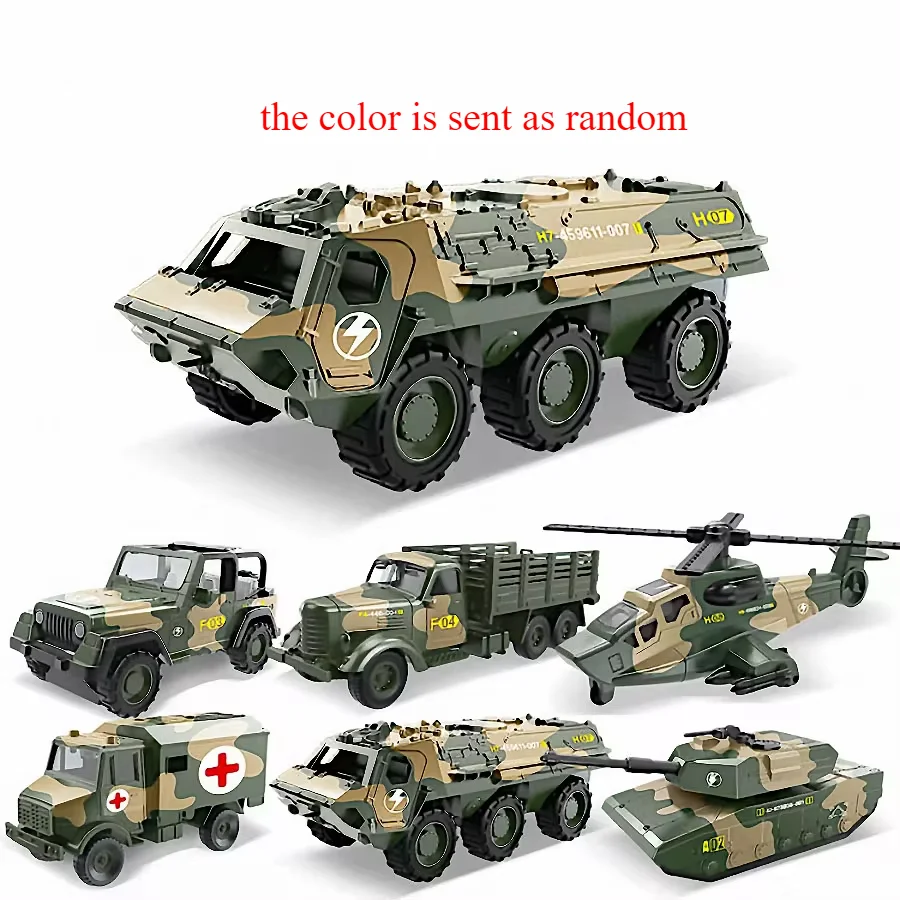 Coche de aleación de Metal, simulación de mecanismo de relojería, tanque armado militar, vehículo blindado, coche, camión, juguete para niños, modelo de helicóptero