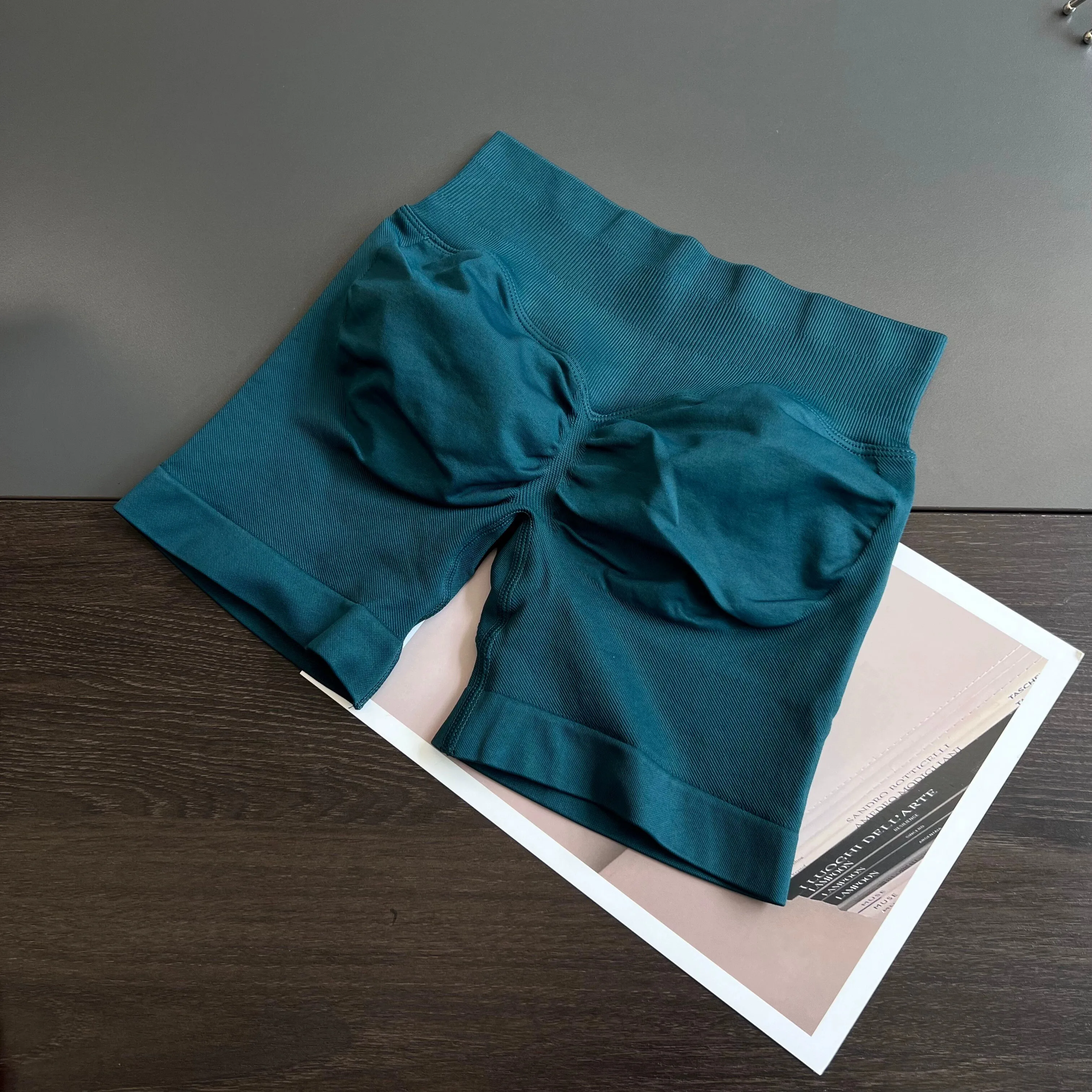 Pantalones cortos de gimnasio Push Up sin costuras de calidad, pantalones cortos de entrenamiento para correr, mallas de Yoga para mujer, pantalones cortos deportivos de cintura alta