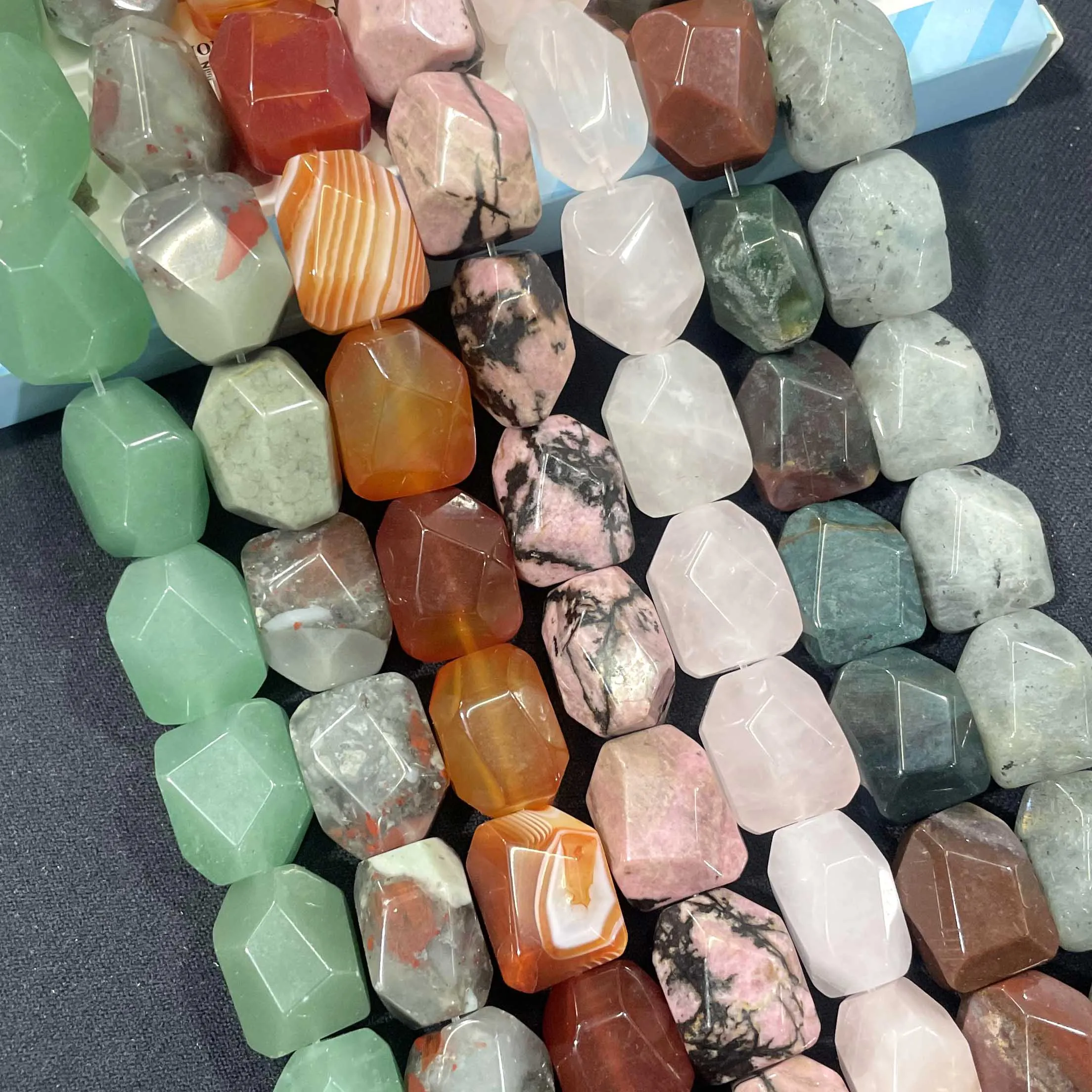 13*17MM piedra Natural facetada forma Irregular ágatas cristal cuentas espaciadoras sueltas para fabricación de joyería DIY collar pulsera