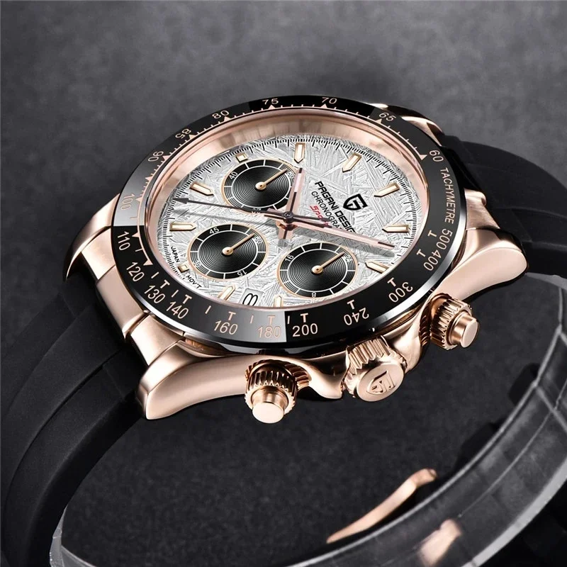 Reloj de Pulsera de Cuarzo Original Nuevo PAGANI DESIGN PD-1664 / PD-1644 con Movimiento VK63 Japonés, Zafiro, Resistente al Agua, Cronógrafo, Reloj para Hombre