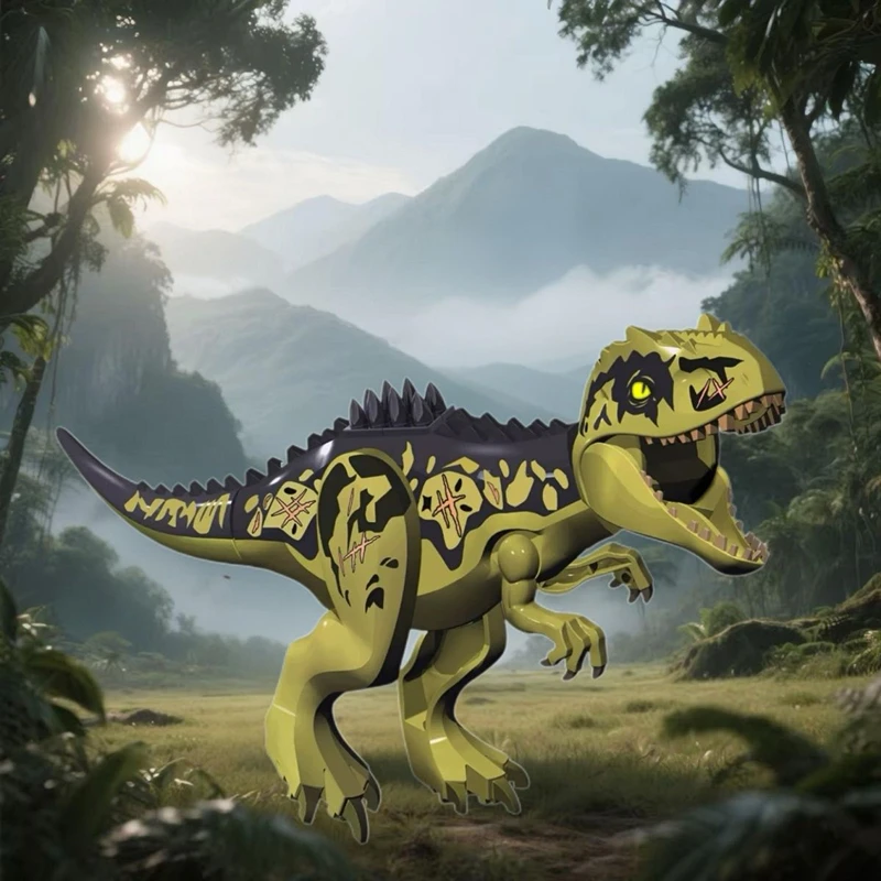 Bloques de construcción de dinosaurios de gran tamaño, Giganotosaurus, Dios del viento blanco, pterosaurio, Therizinosaurus, ladrillos DIY, juguetes para niños, regalos de navidad