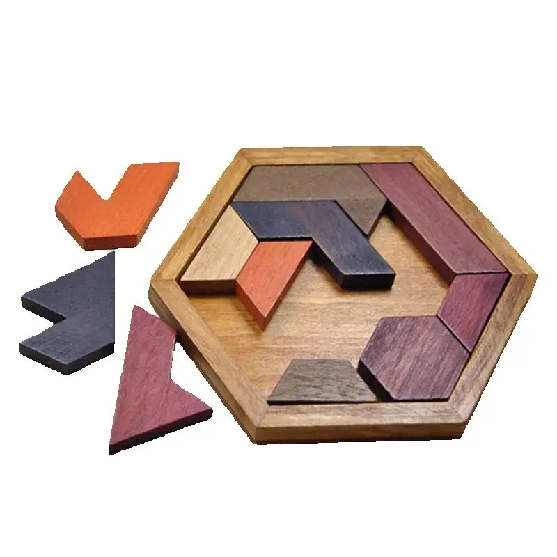 Rompecabezas de madera con forma geométrica, rompecabezas para niños, rompecabezas, juguetes de madera no tóxicos para niños educativos