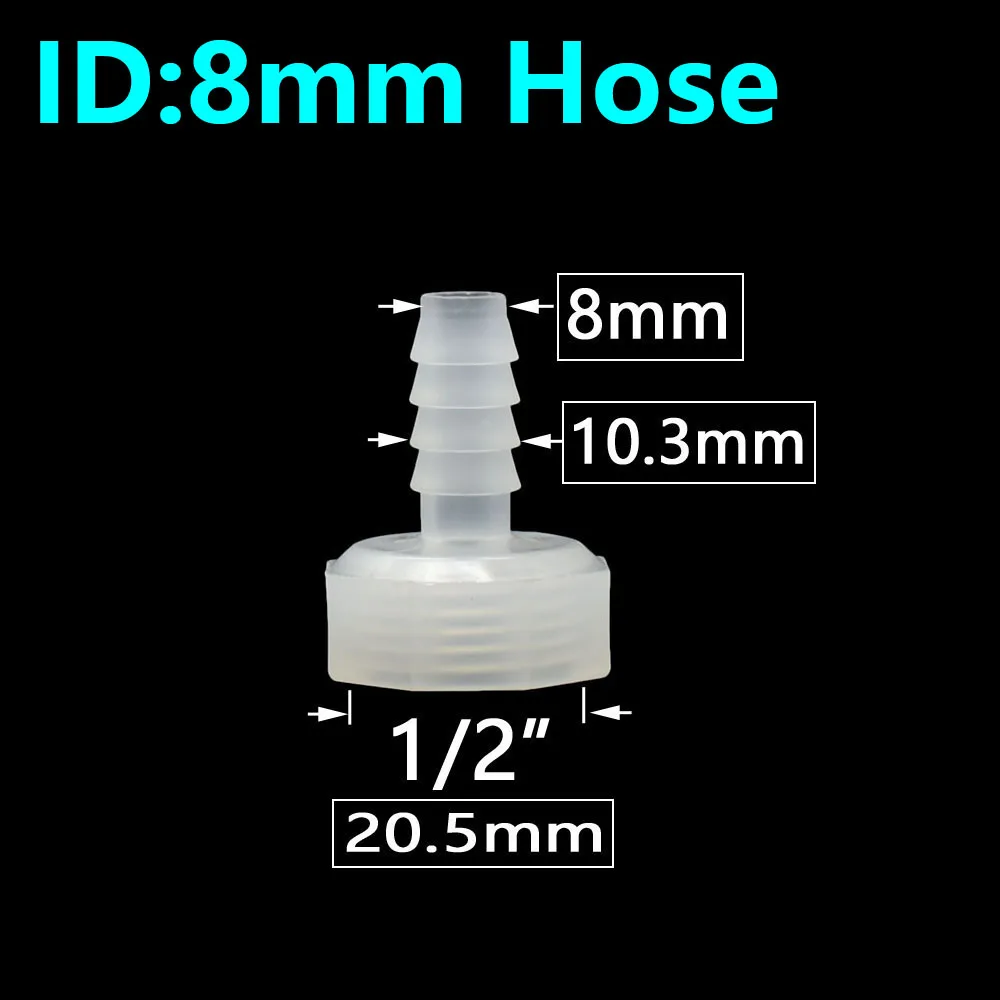 Accesorios de lengüeta para manguera de 4/6/8/10/12/14/16/20/25mm con junta de acoplador de conector de tubo de agua de hilo femenino de 1/2 3/4 pulgadas