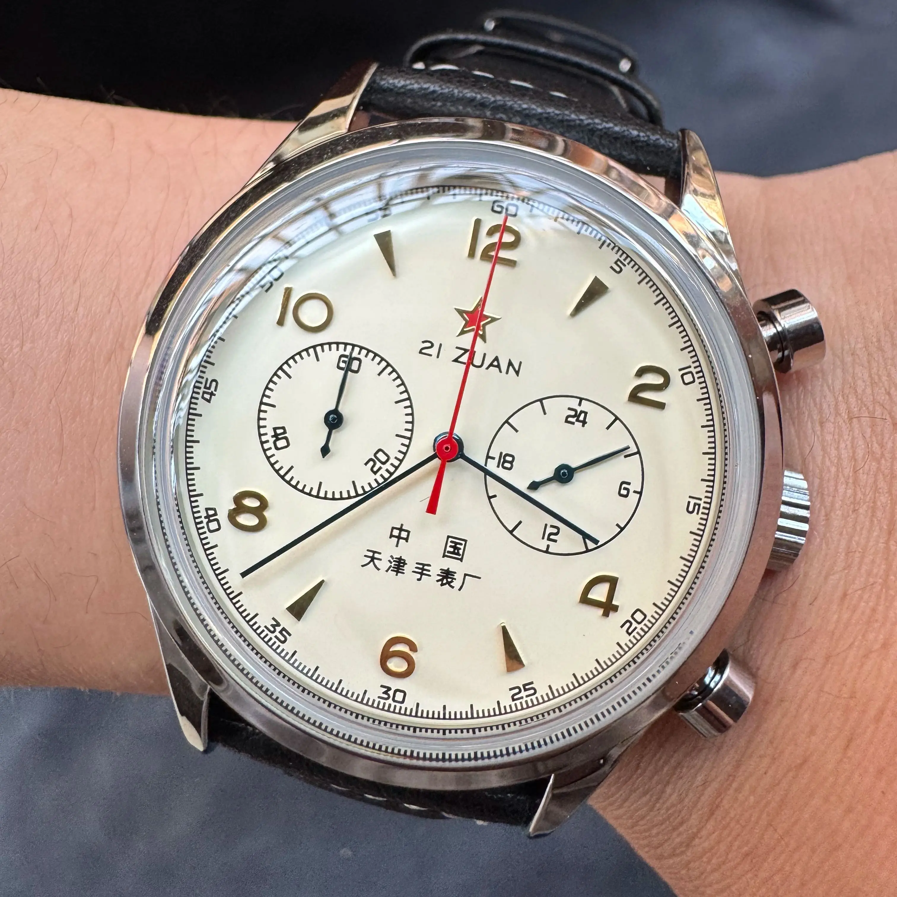 Relojes para hombre 1963 piloto reloj automático 42mm impermeable retro cronógrafo de cuarzo reloj de vestir vintage