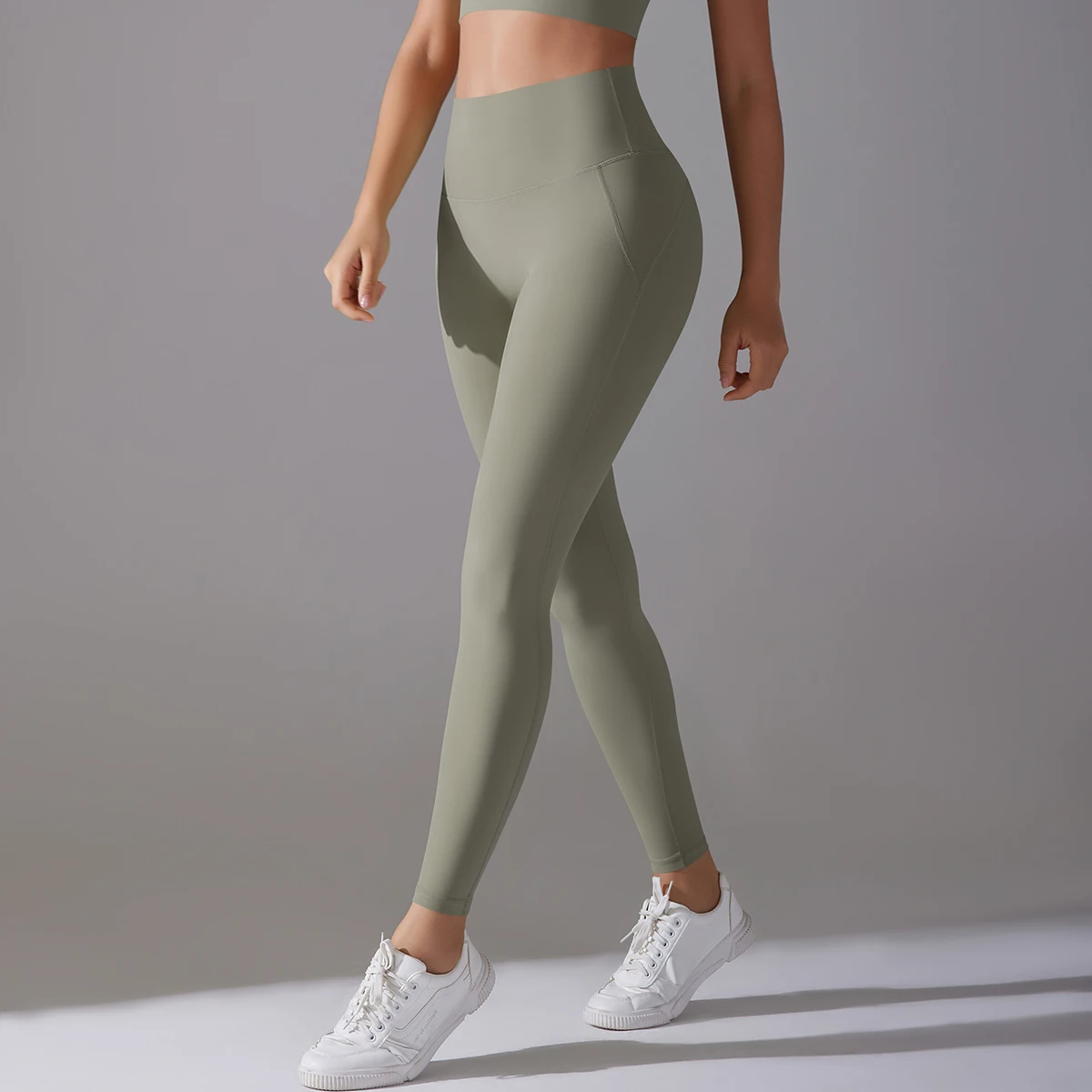 Leggings de yoga para mujer, de cintura alta, con control de abdomen y efecto moldeador de glúteos, ajustados, para realzar los glúteos, color nude