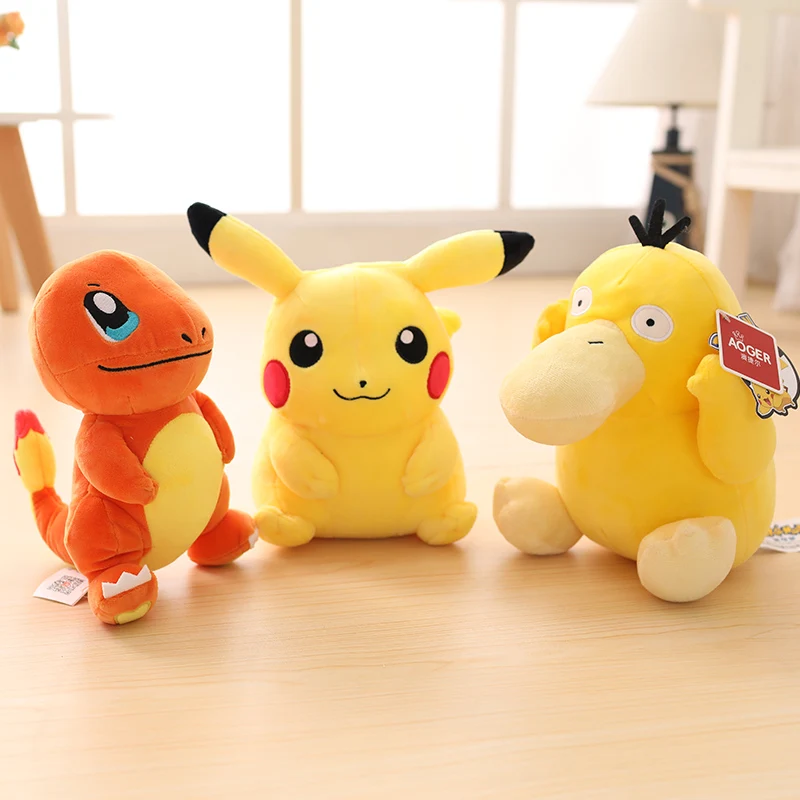 Peluche de Pokémon, Pikachu, Charizard, Gengar, Squirtle, Espeon, Glaceon, Umbreon, juguetes de dibujos animados suaves, regalo.