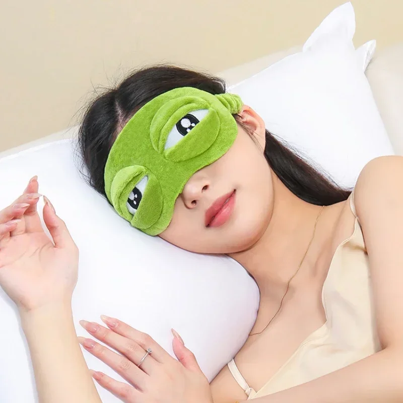 Antifaz 3D de Rana Triste para Dormir, Cubre Ojos Natural, Parche Ocular Suave y Portátil para Viajes, para Hombres y Mujeres
