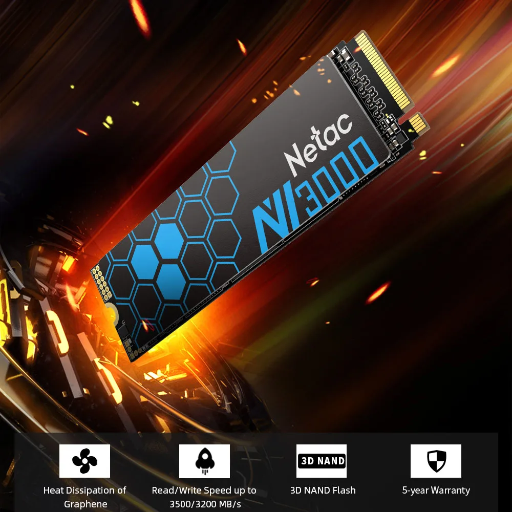 Netac SSD NVMe M2 500GB 250GB 2TB SSD 1TB M.2 NVME 2280 PCIE3.0 3500MB/s unidad de disco duro interna de estado sólido para ordenador portátil de escritorio