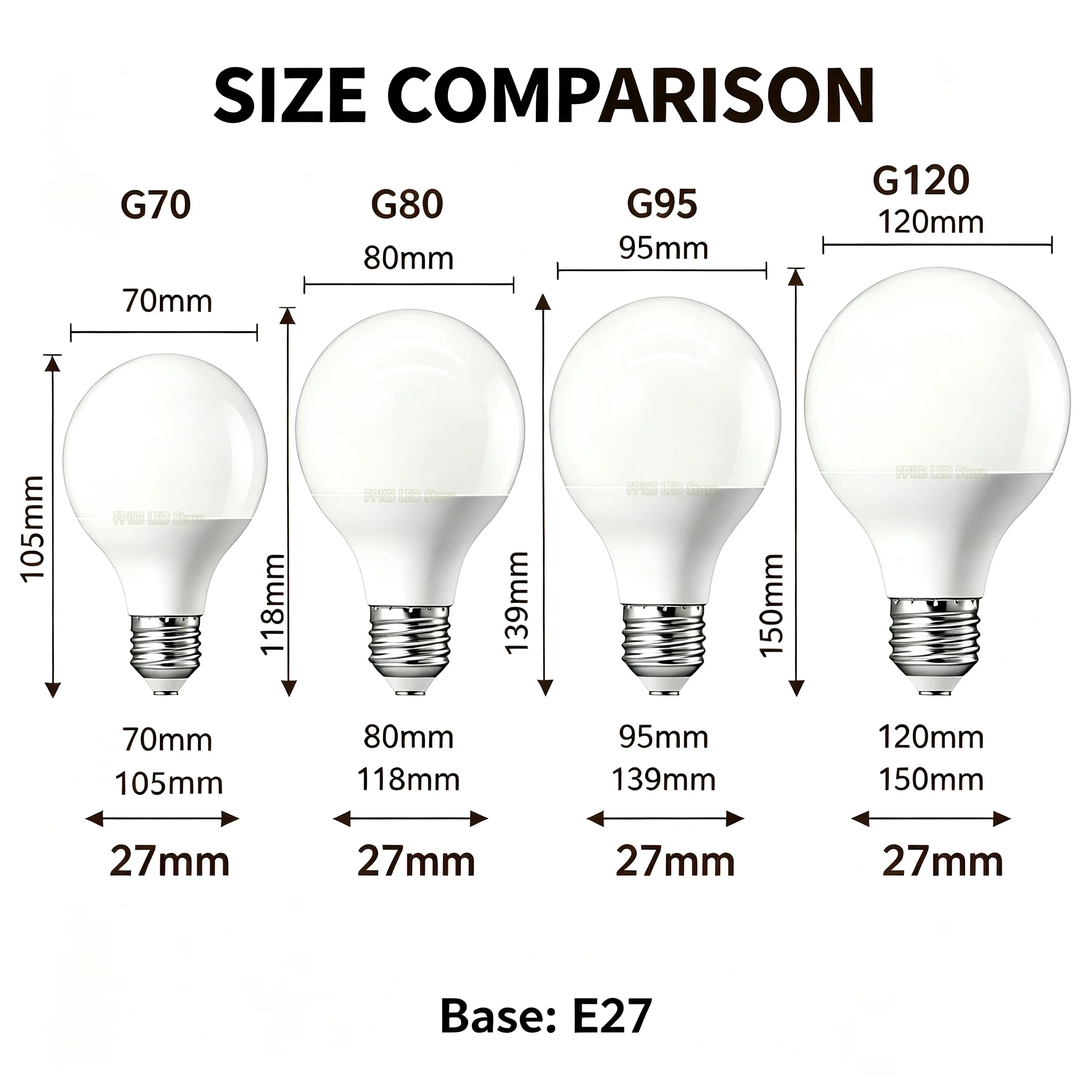 Bombillas LED E27 30W 20W 15W 7W 220V 230V G80 G95 G120 Lámpara de luz Global de ahorro de energía Ampolla Bombilla LED Lámpara LED
