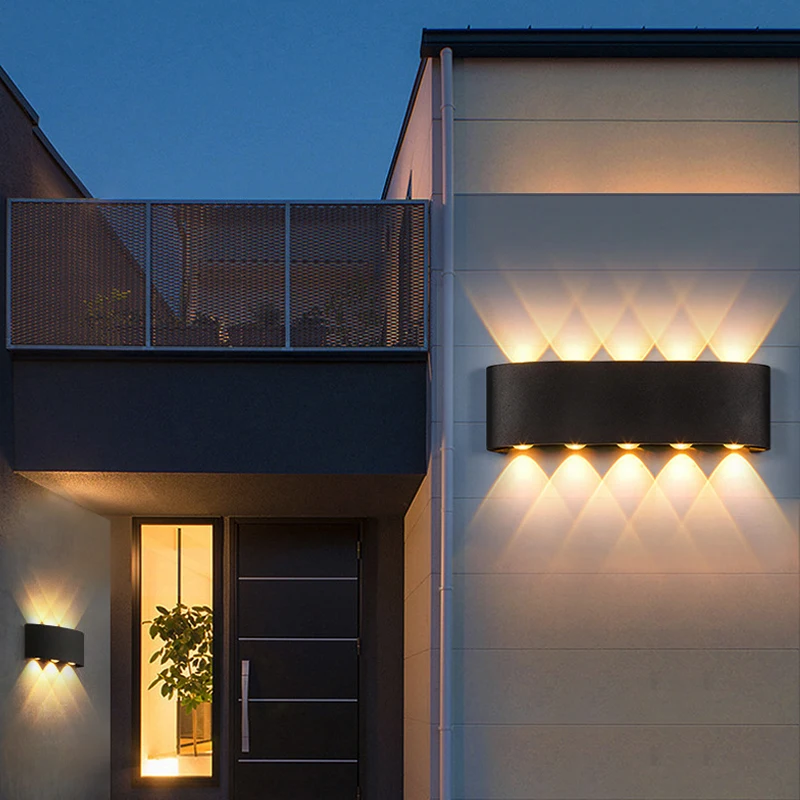 Lámpara de pared LED arriba y abajo, luz de pared Interior impermeable para dormitorio, sala de estar, pasillo, iluminación interior y exterior