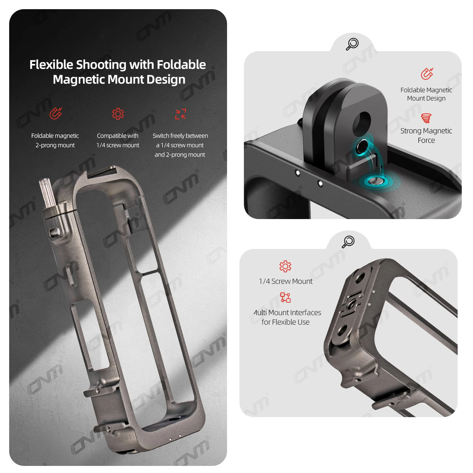 Marco protector de aluminio para Insta360 X4, jaula de carcasa duradera de Metal con soporte de zapata fría para accesorios de cámara Insta 360 X4
