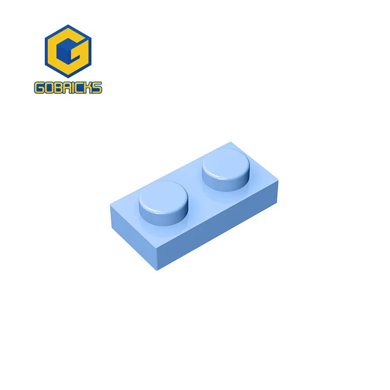 Gobricks 10PCS 3023 MOC Placa 1x2 Piezas de Ensamblaje Compatibles con 6225 Bloques de Construcción DIY Partícula Básica Sólida Transparente