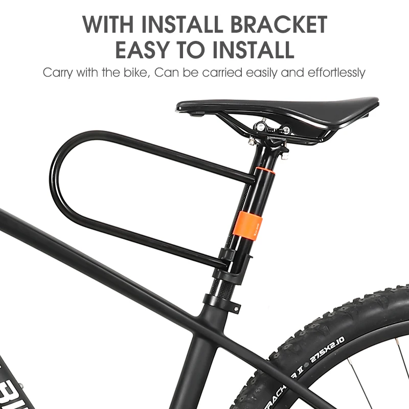 WEST BIKING-cerradura en U de acero al carbono para bicicleta, candado seguro antirrobo para bicicleta de montaña y carretera, accesorios para ciclismo y motocicleta