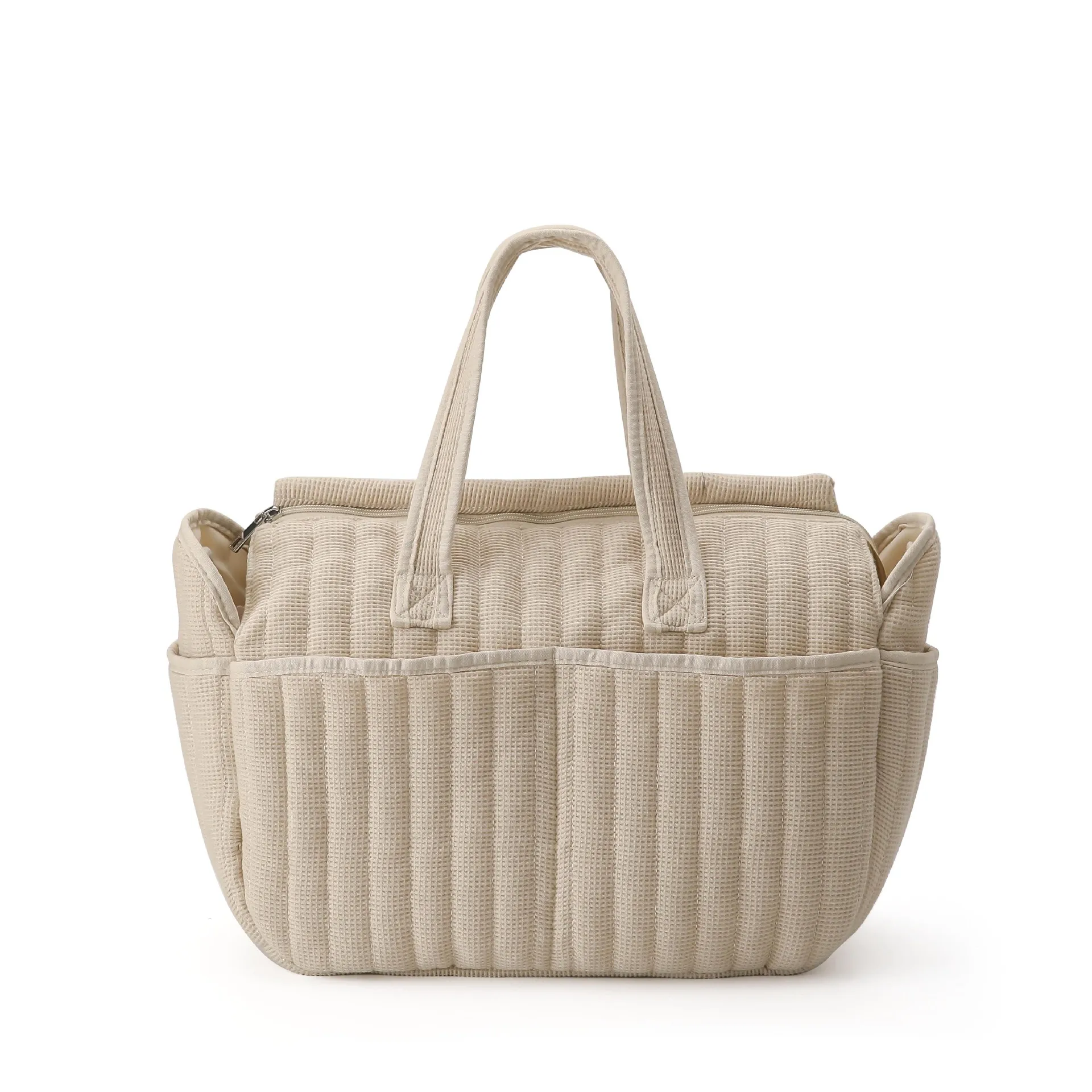 Bolsa de pañales sólida, mochila de pañales multifuncional impermeable a la moda, bolsa de cambio de enfermería para bebé, bolsa grande y elegante