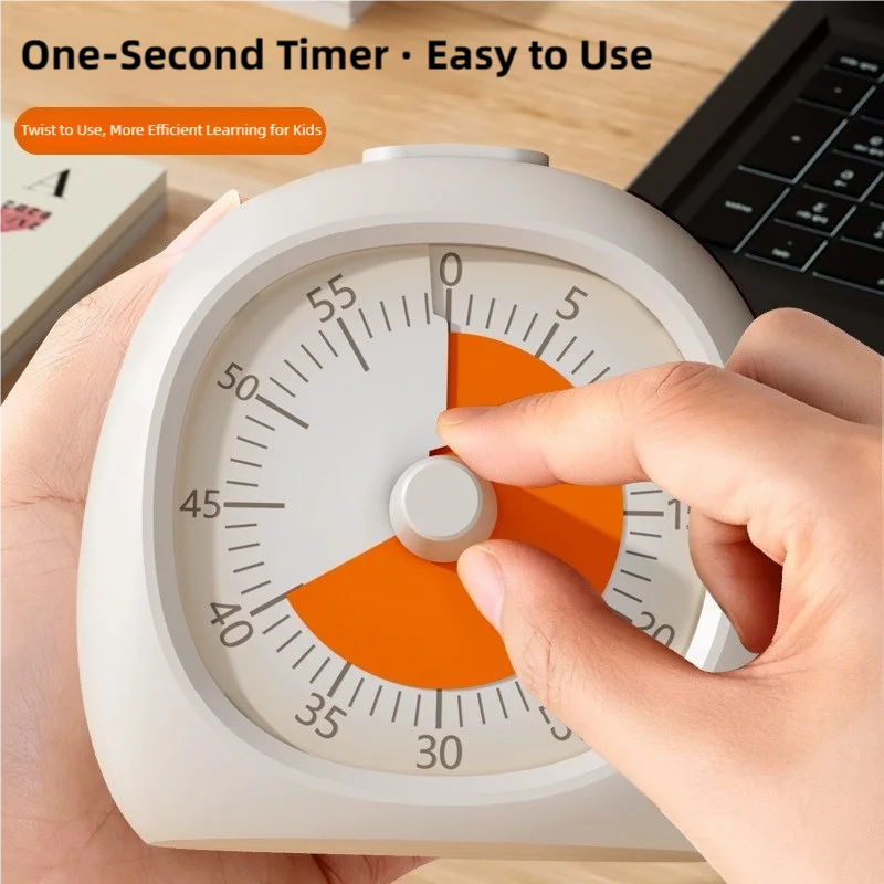 Temporizador Visual Silencioso TINSOL de 60 Minutos, Reloj Digital de Plástico Multiusos para Niños, Estudio, Cocina, Aula, Tareas, Ayuda para la Concentración