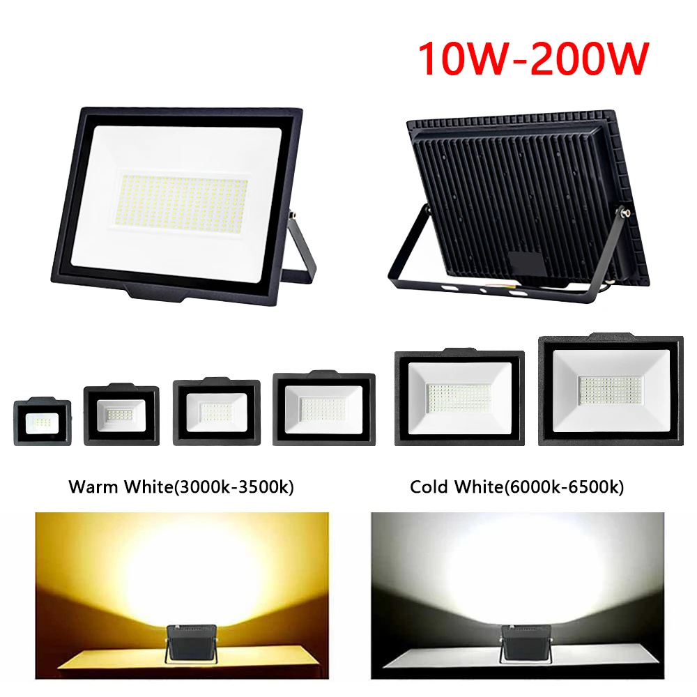 Luz de inundación LED 10W 20W 30W 50W 100W 150W 200W foco LED al aire libre IP67 proyector LED impermeable jardín farola cuadrada