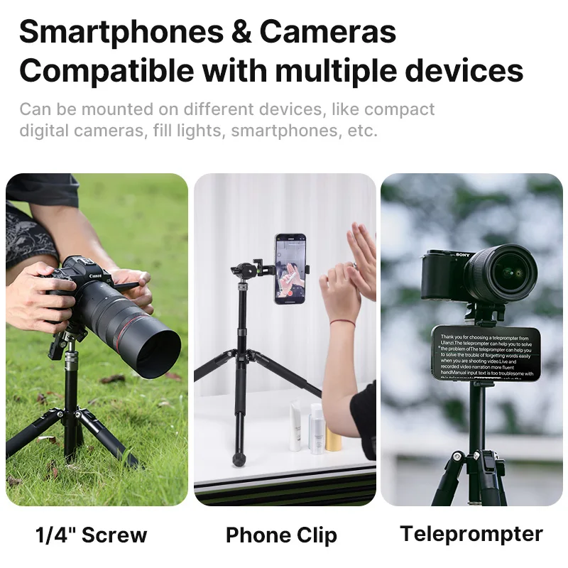 Ulanzi MT-63 aleación de aluminio portátil Mini trípode cámara Smartphone viajes al aire libre fotografía grabación de vídeo trípode monopié