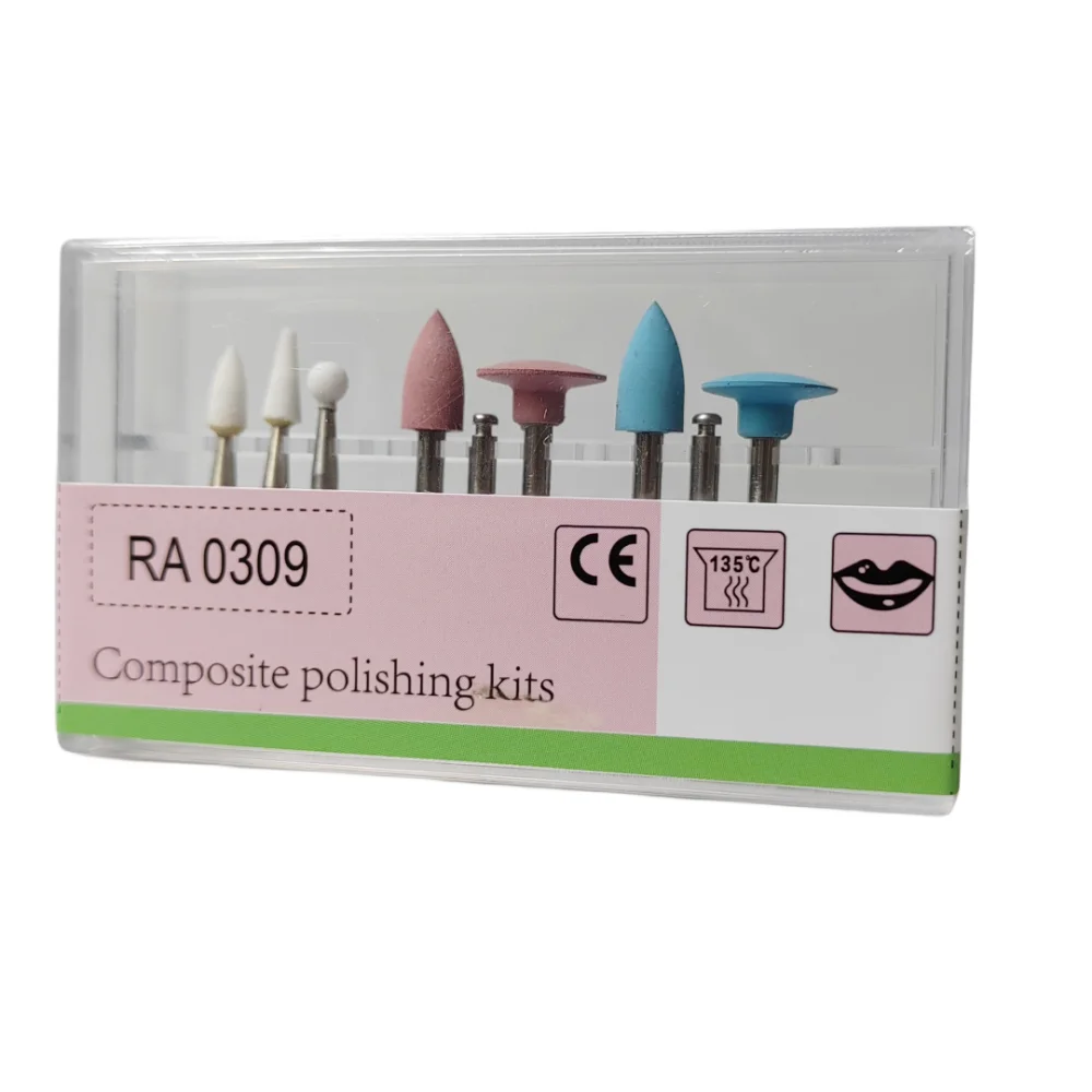 JUMTOP-Kit de pulido compuesto Dental, cabezal de rejilla de resina para pieza de mano de baja velocidad, fresa de pulido de dientes de goma