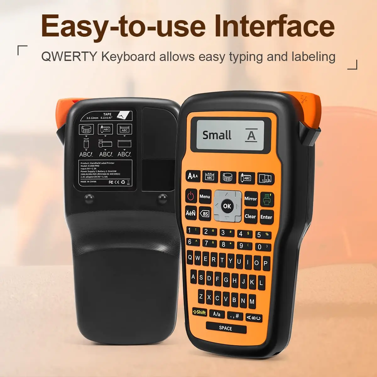 Máquina de etiquetas de mano Compatible con Brother Ptouch tze, etiquetadora de Cable de comunicación, 203dpi, E1000PRO