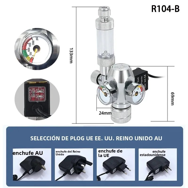 Nuevo Regulador de CO2 para Acuario DIY, Válvula Electromagnética, Contador de Burbujas, Sistema de Control de CO2, Válvula Reductora de Presión de CO2 para Peceras