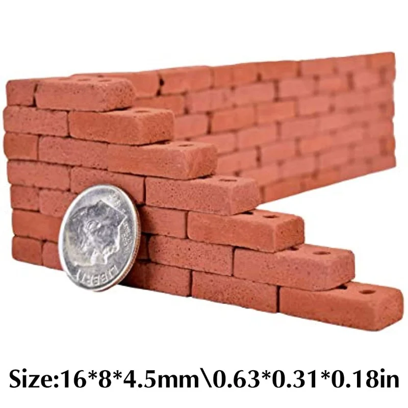 50-150 Uds. 1:16 Mini modelo de ladrillos reales, accesorios de paisajismo de estatuillas en miniatura, juguete de ladrillos falsos DIY para construcción de jardín de hadas
