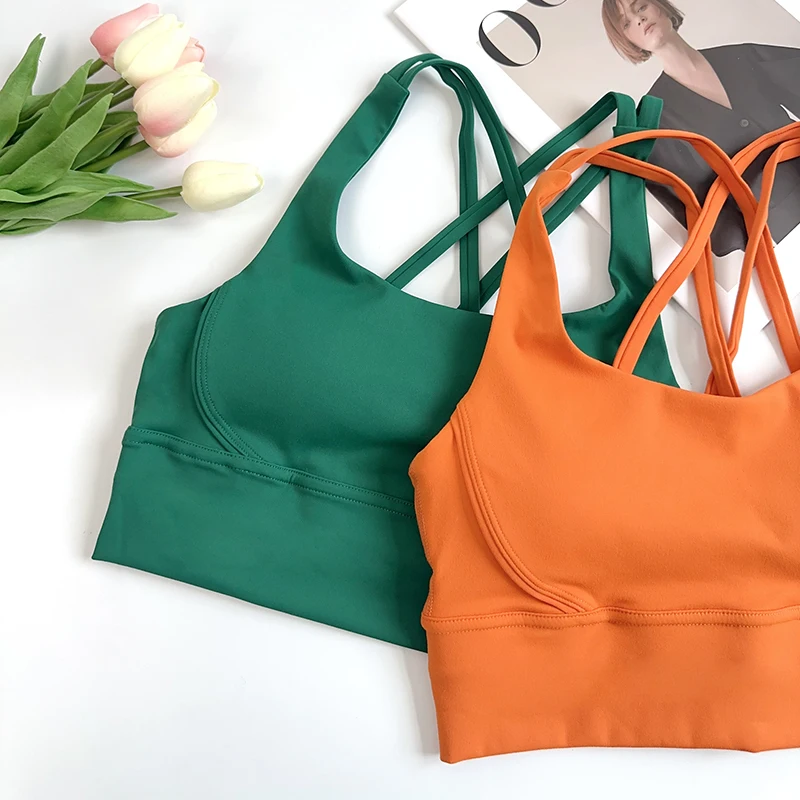 Conjuntos de Yoga de 2 uds., conjunto de gimnasio de sensación desnuda, ropa de entrenamiento para mujer, pantalones cortos de Yoga de cintura alta y Sujetador deportivo de tiras, conjuntos cortos de verano