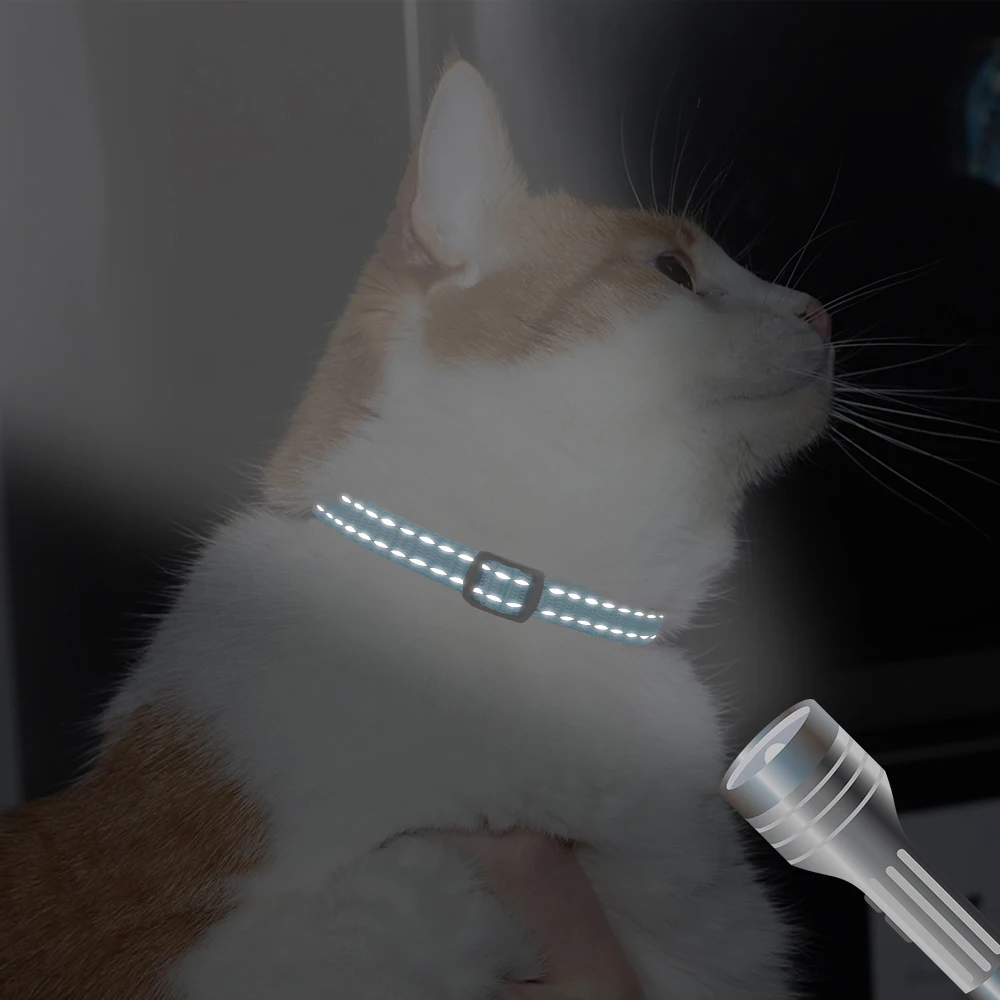 Collar de gato personalizado grabado, collares reflectantes para cachorros y gatitos con campana, accesorios personalizados para mascotas, 1cm de ancho
