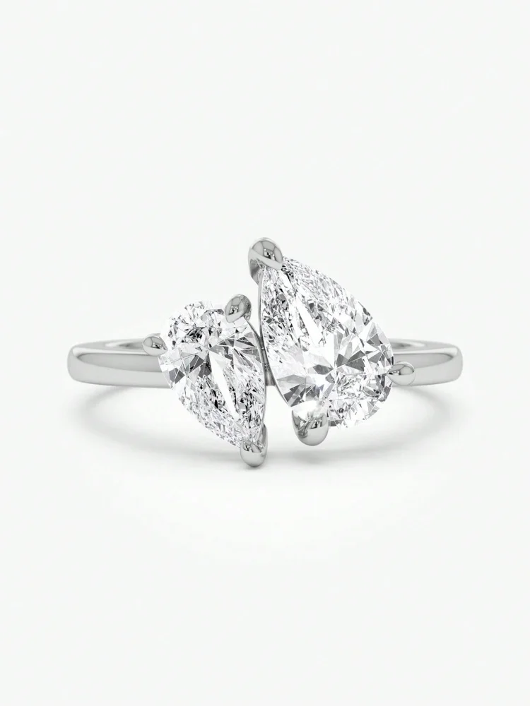Anillos de circonio con forma de gota de agua brillante de Plata de Ley 925 para mujer, regalo de aniversario de boda, joyería fina de alta calidad