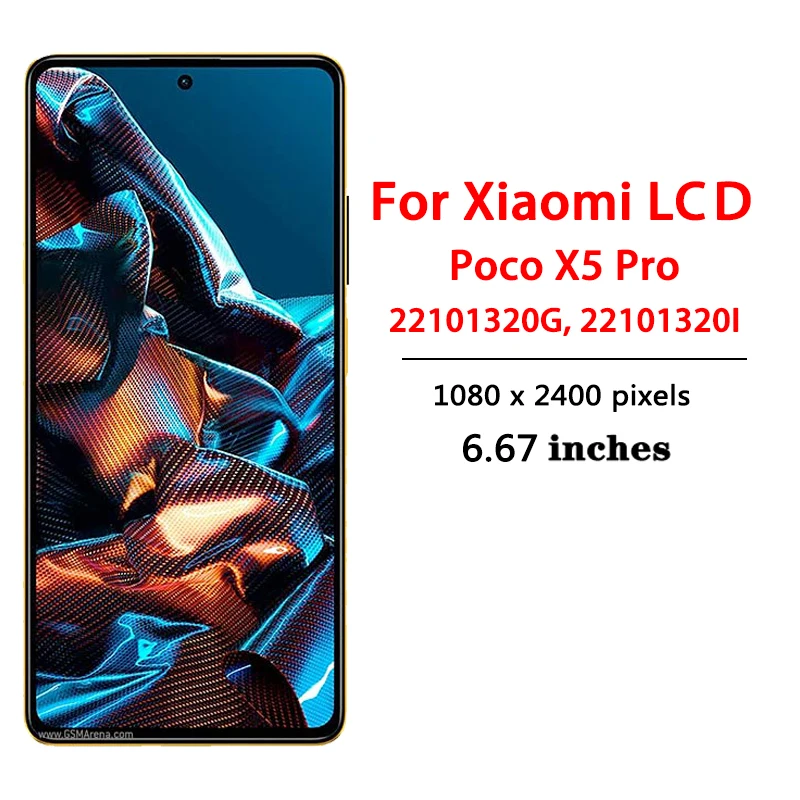 Pantalla AMOLED de 6.67 pulgadas para Xiaomi Poco X5 Pro LCD 22101320G, 22101320I, ensamblaje de digitalizador de pantalla para marco LCD Poco X5 Pro