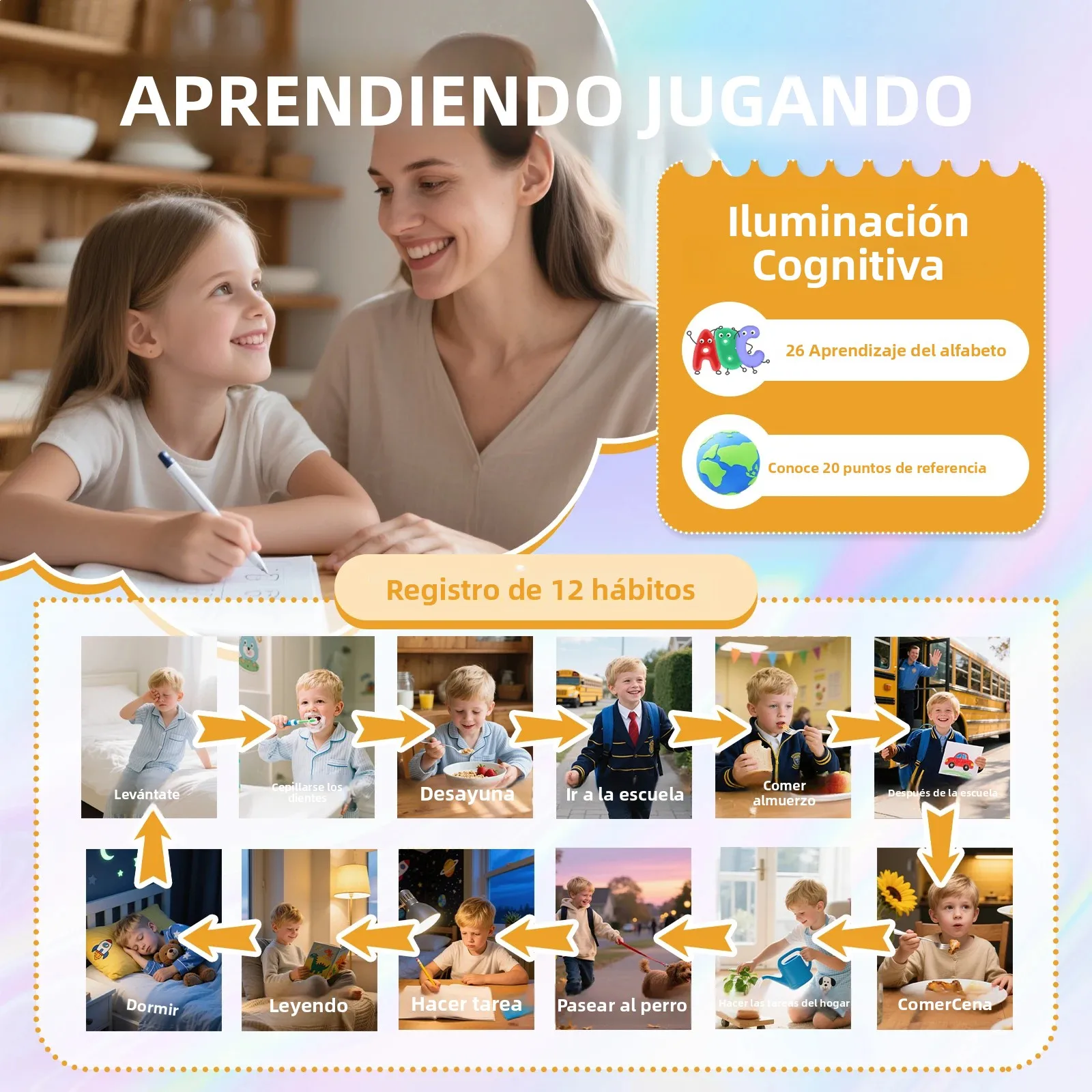 Juguete de Teléfono Inteligente para Niños con Doble Cámara, Juegos Educativos, Reproductor de Música, Modo Seguro, el Mejor Regalo de Cumpleaños, Cámara HD 1080P para Niños