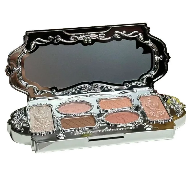 Flower Knows Swan Ballet paleta de sombra de ojos mate brillo fino paleta de cara de perla 6 colores brillo sombra de ojos maquillaje de flores